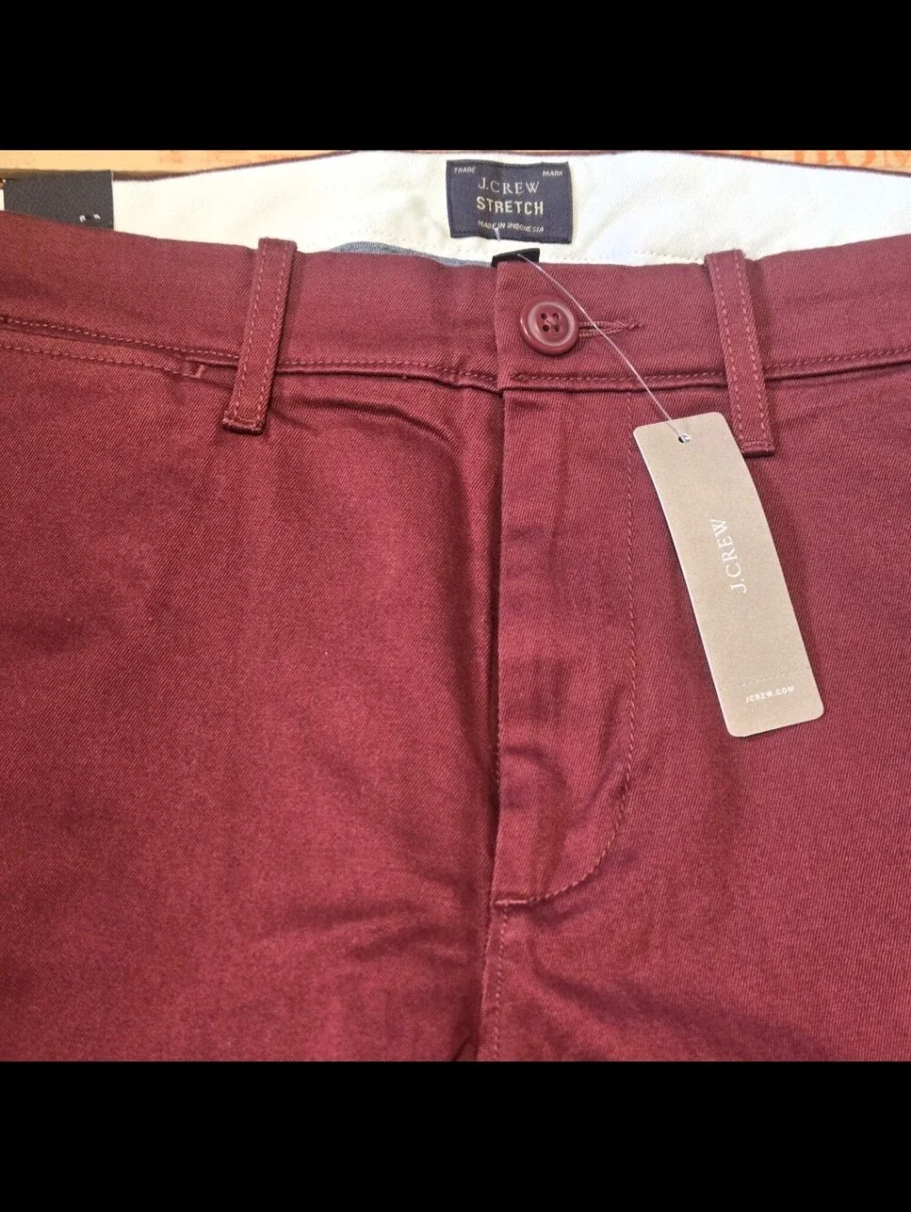 NWT- J. Crew 484 Stretch Slim Fit Pants  Burgundy 29x30 - E1589